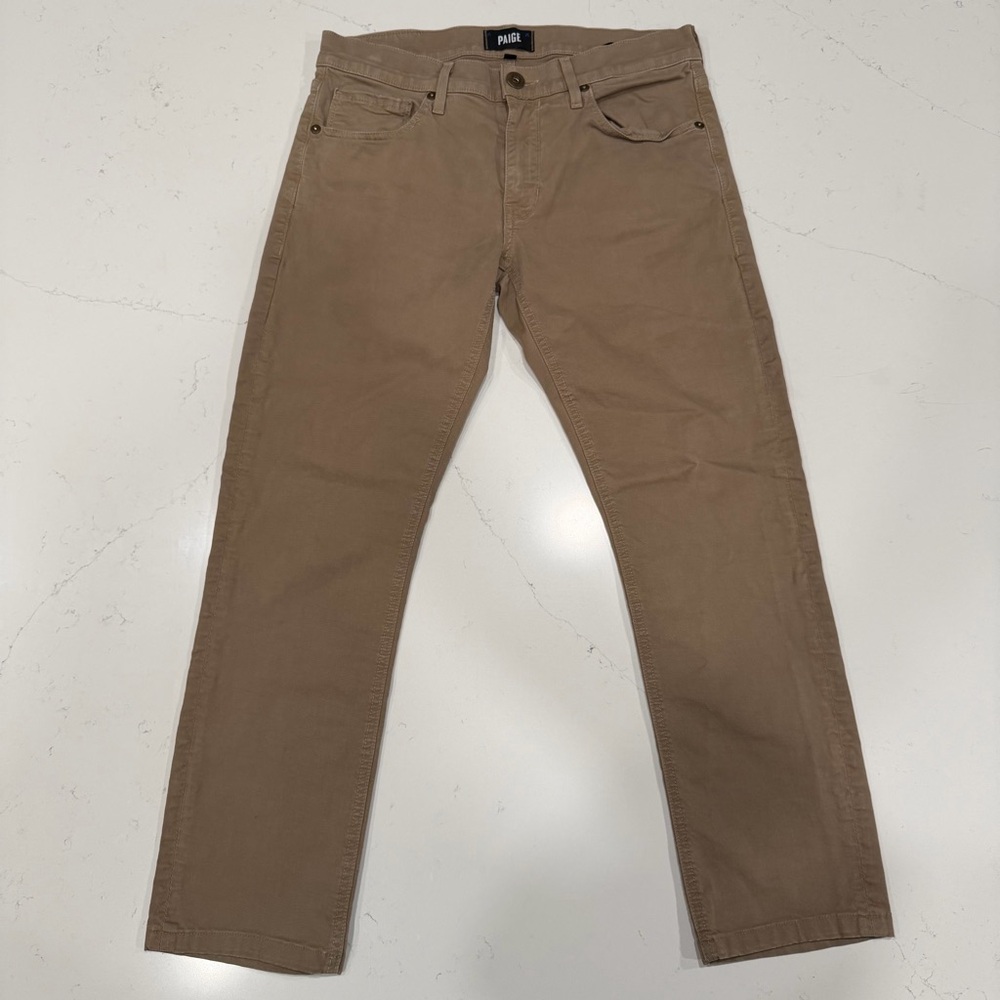 Paige Men’s Lennox Slim Fit Stretch Light Brown Jeans 28x26 - Picture 2 of 9